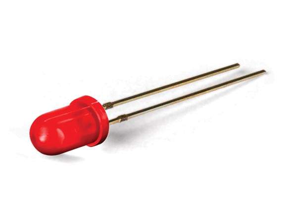 Lâmpada LED standard de 5 mm vermelha difusa_0