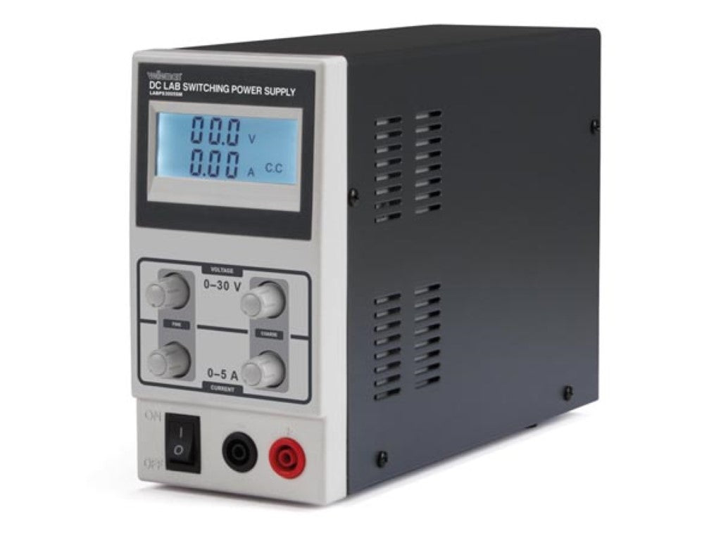 FONTE DE ALIMENTAÇÃO PARA LABORATÓRIO DC  0-30 VDC / 0-5 A MÁX COM VISOR LCD - MODELO COMUTÁVEL_0