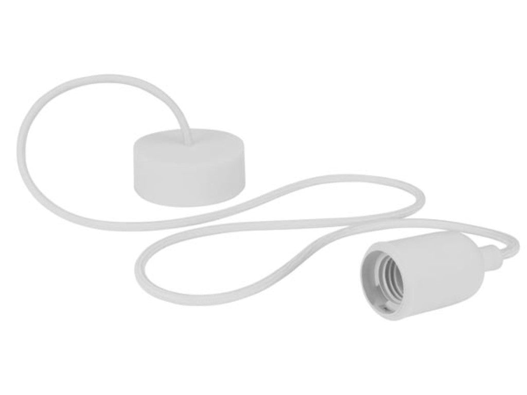SUPORTE PARA LÂMPADA COM FIO EM TECIDO - BRANCO_0