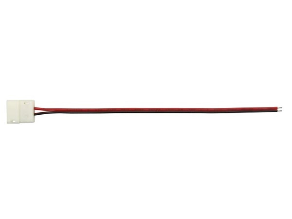 CABO COM 1 CONECTOR DE PRESSÃO PARA FAIXA LED FLEXÍVEL - 8 mm - COR ÚNICA_0