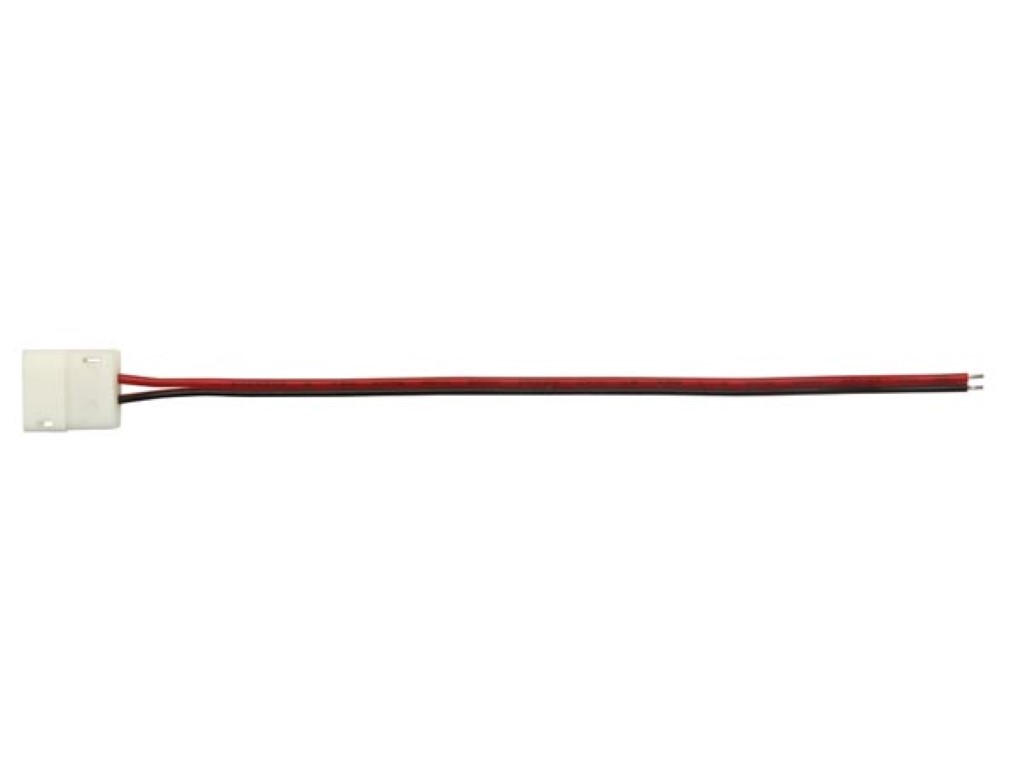 CABO COM 1 CONECTOR DE PRESSÃO PARA FAIXA LED FLEXÍVEL - 10 mm - COR ÚNICA_0