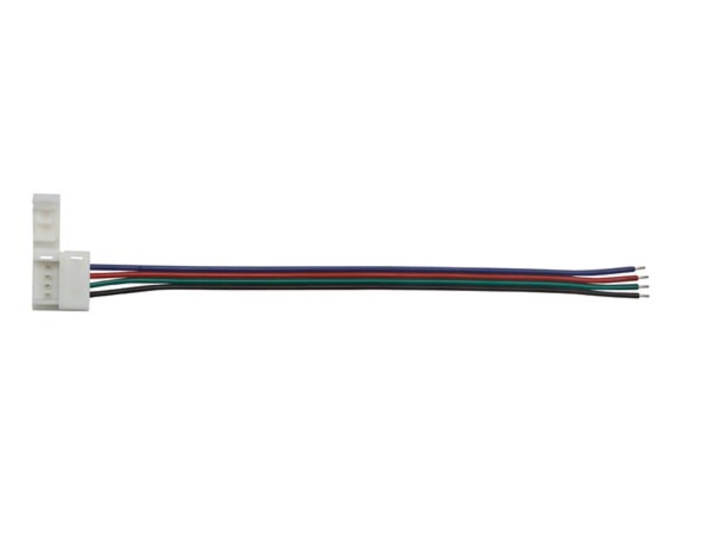 CABO COM 1 CONECTOR DE PRESSÃO PARA FAIXA LED FLEXÍVEL - 10m - COR RGB_0
