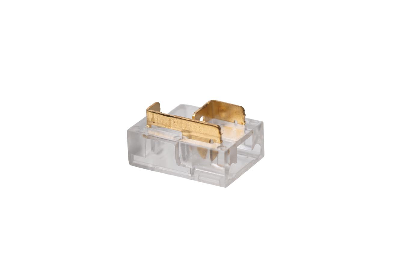 Conector de pressão para fita LED COB / Tipo L / 8 mm / Preto / LCON38_0