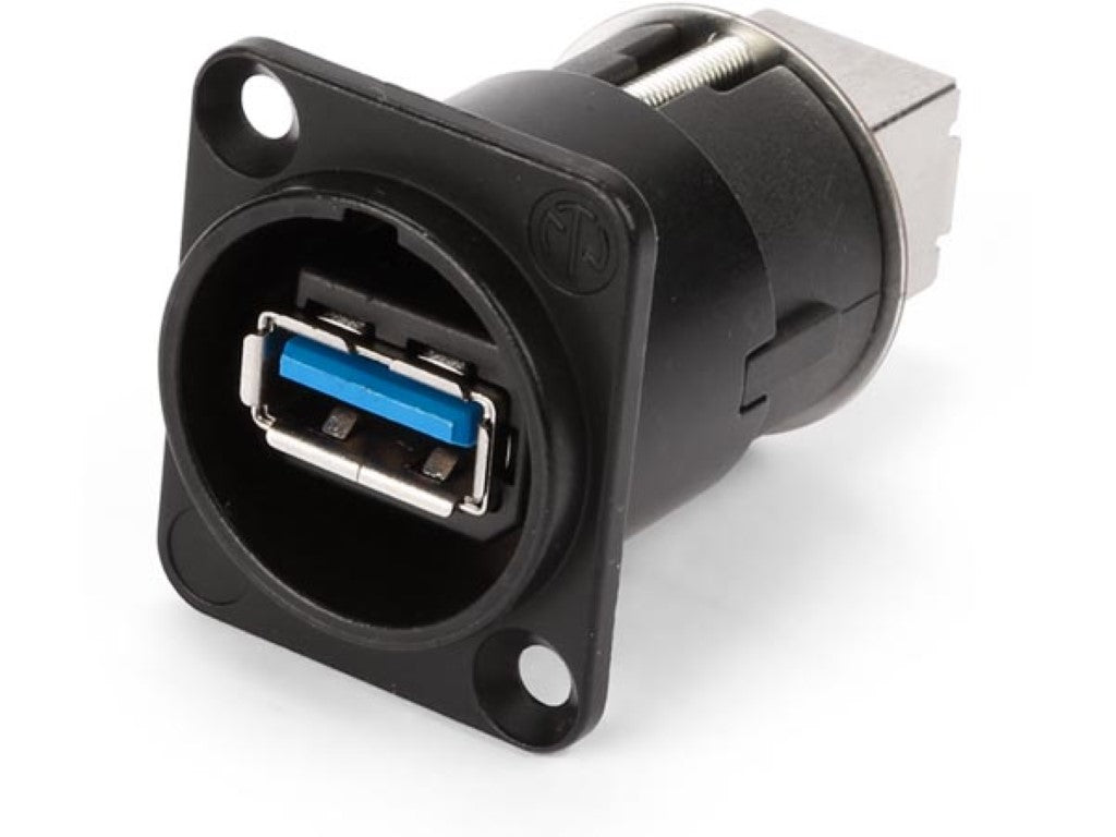 NEUTRIK - COMUTADOR DE GÉNERO USB 3.0 REVERSÍVEL (TIPO A E B) - INVÓLUCRO D NIQUELADO - PRETO_0
