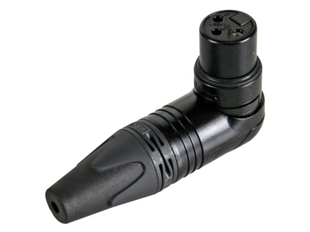 NEUTRIK - CONECTOR DE CABO FÊMEA XLR, 3 PÓLOS, ÂNGULO RETO, CARCAÇA DE NÍQUEL, CONTATOS PRATA - PRETO_0