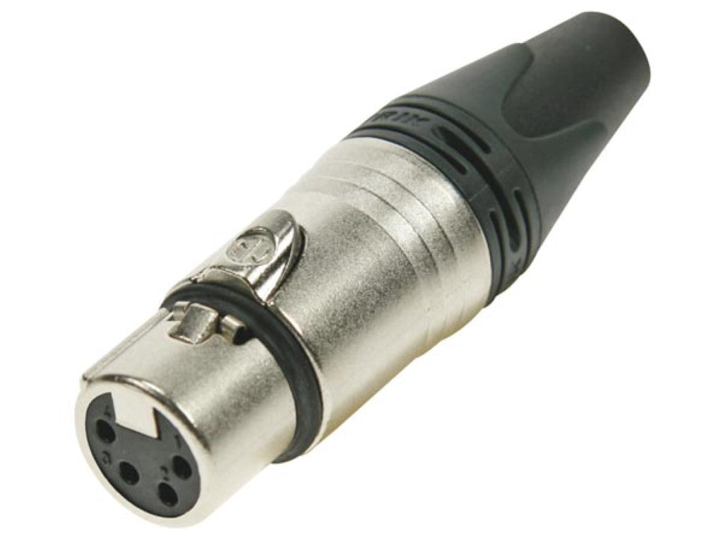 NEUTRIK - CONECTOR DE CABO XLR, FÊMEA DE 4 PINOS, Banhado A PRATA, NÍQUEL_0
