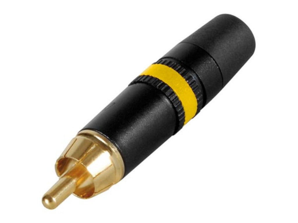 REAN - PHONO PLUG (RCA) - CONTATOS BANHADOS A OURO - ANEL DE MARCAÇÃO DE COR AMARELO_0