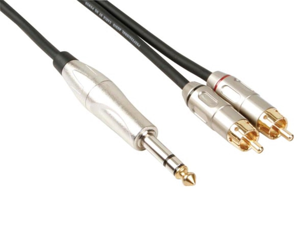 CABO RCA-JACK - 2 x RCA MACHO / FICHA 6.35 mm - ESTÉREO - 6 m_0