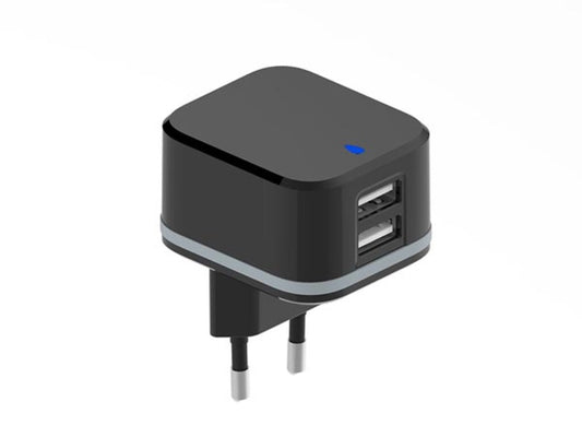 CARREGADOR COMPACTO COM DUPLA SAÍDA USB 5 V - 4.8 A máx. - preto_0
