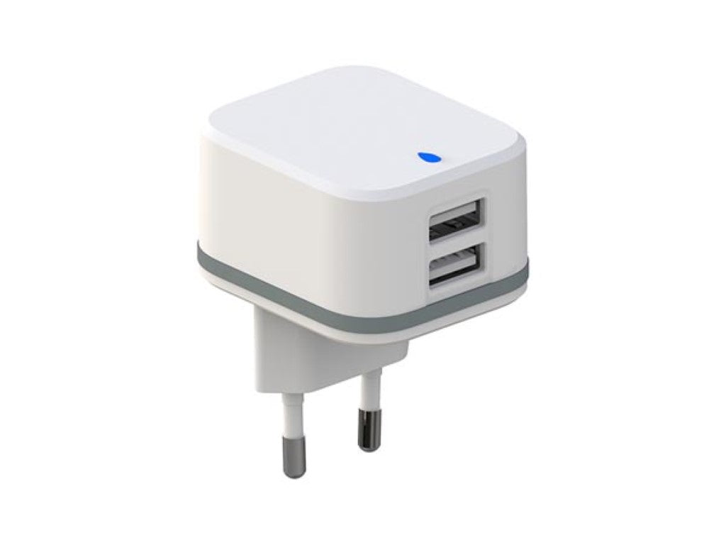 CARREGADOR COMPACTO COM DUPLA SAÍDA USB 5 V - 4.8 A máx. - 24 W máx. - branco_0