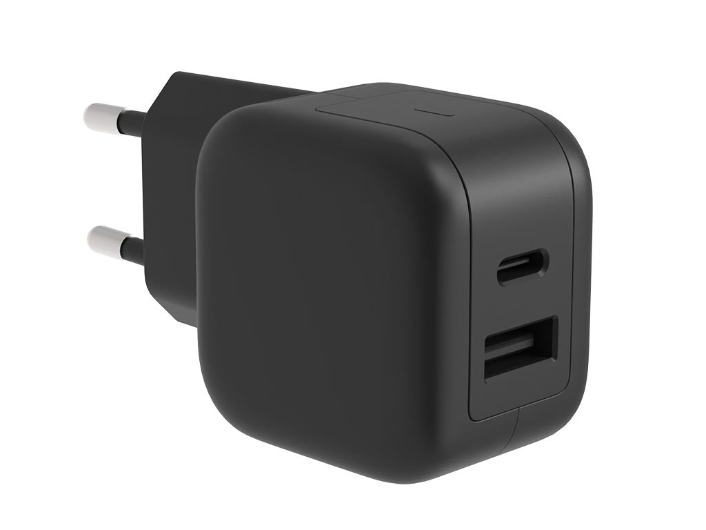 Carregador USB rápido com tecnologia GaN Fast - 2 saídas - USB-A e USB-C - 30W_0