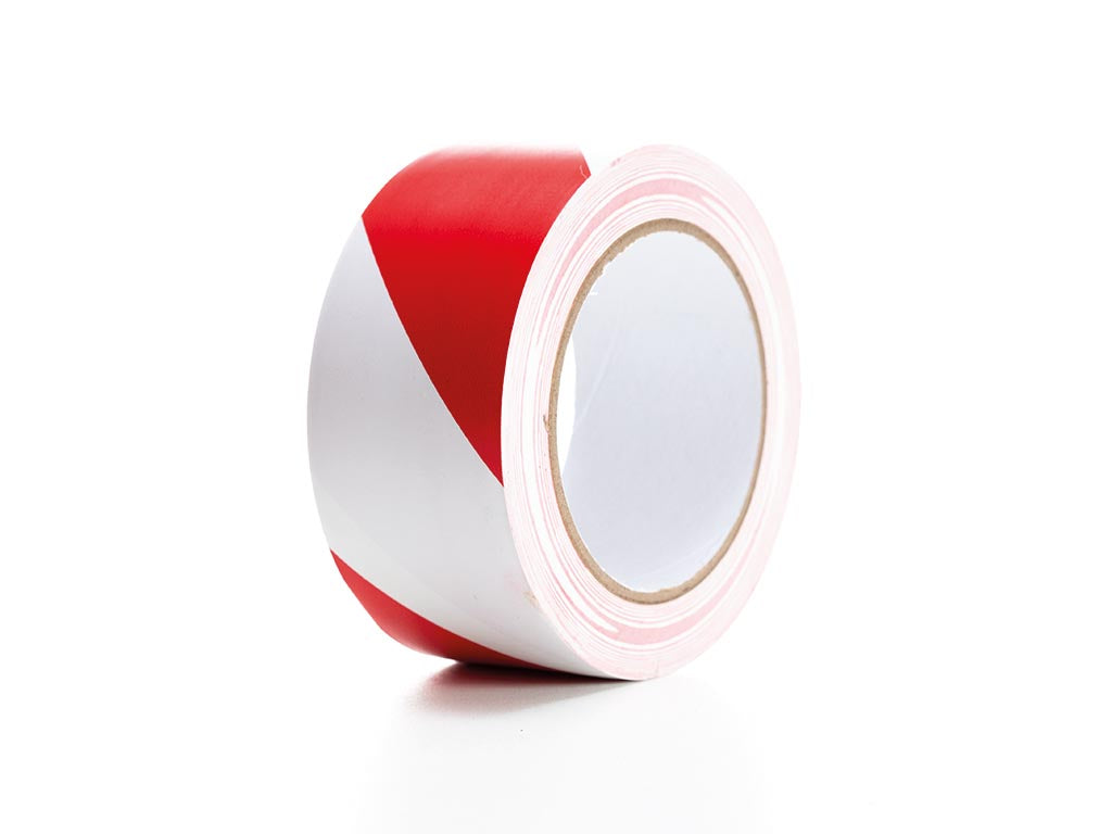 Fita de marcação em PVC 5cm x 33m - Vermelho/Branco_0