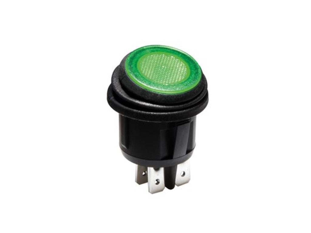 INTERRUPTOR BASCULANTE ILUMINADO LED VERDE 2P DPST /ON-OFF 12V_0