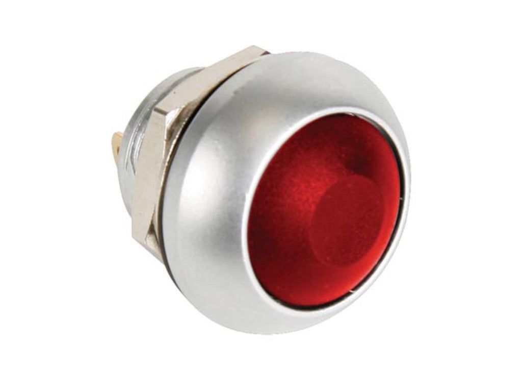 MINI BOTÃO REDONDO DE METAL COM BOTÃO VERMELHO 1P SPST OFF-(ON)_0