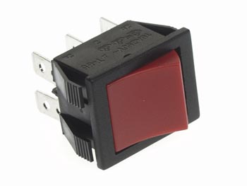 INTERRUPTOR DE POTÊNCIA BASCULANTE 10A-250V DPDT ON-ON - TECLA VERMELHA_0
