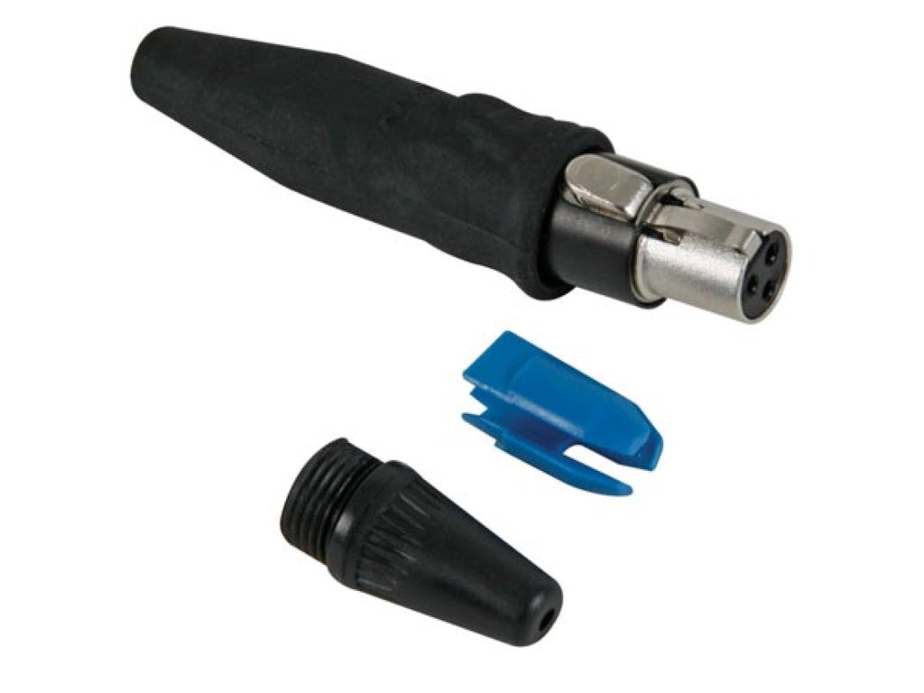 REAN - CONECTOR DE CABO MINÚSCULO DE 3 PÓLOS, CASCO DE METAL PRETO, CONTATOS BANHADOS A OURO_0