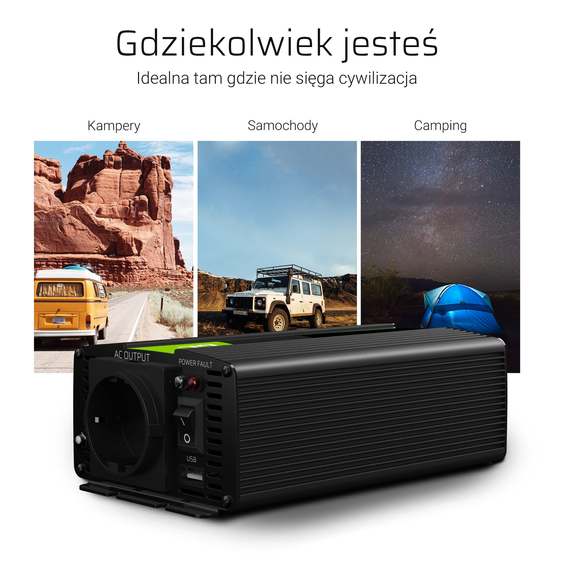 Car inverter voltage converter Green Cell INV08 12V to 230V 1000W/2000W, modified sine wave_5