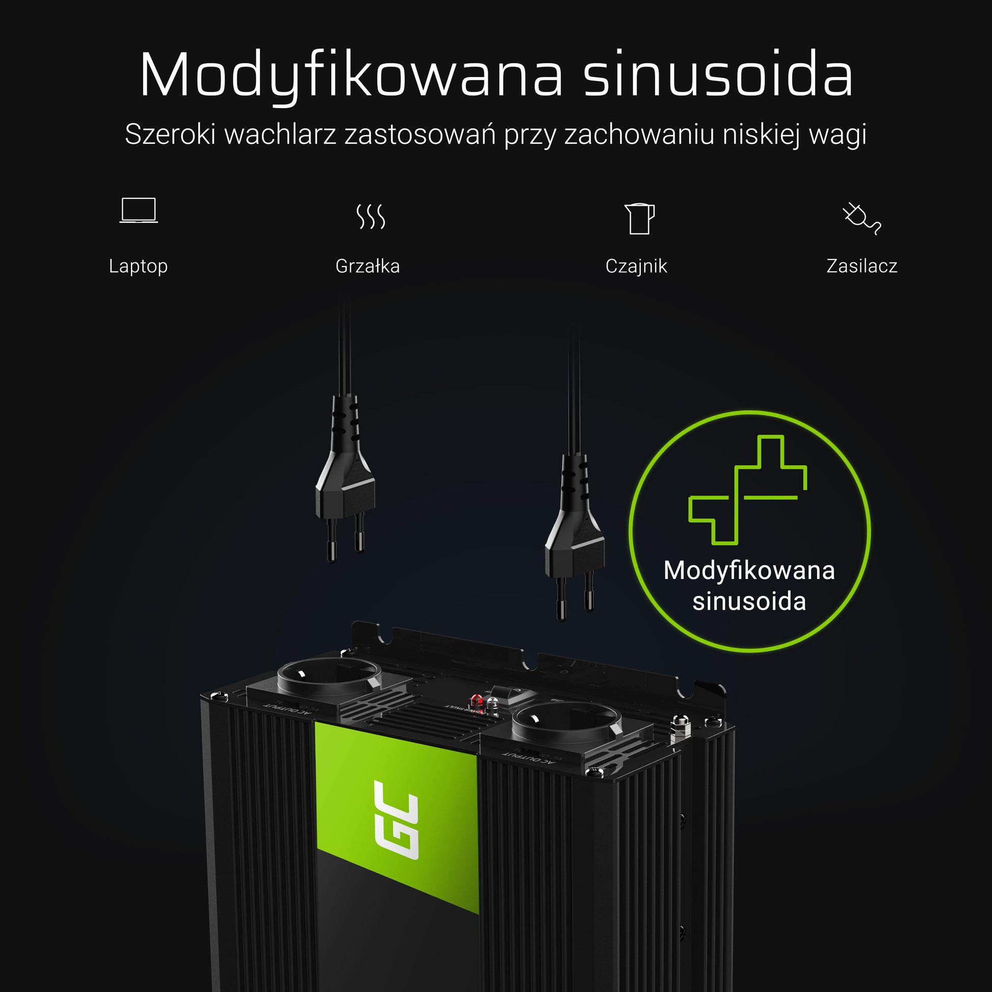 Car inverter voltage converter Green Cell INV10 12V to 230V 2000W/4000W, modified sine wave_2