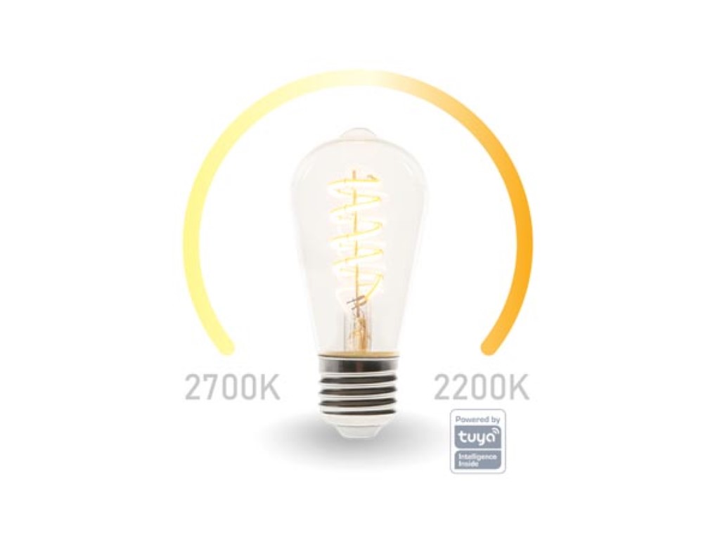 LÂMPADA DE FILAMENTOS INTELIGENTE WIFI - BRANCO QUENTE & BRANCO QUENTE INTENSO - E27 - ST64_0