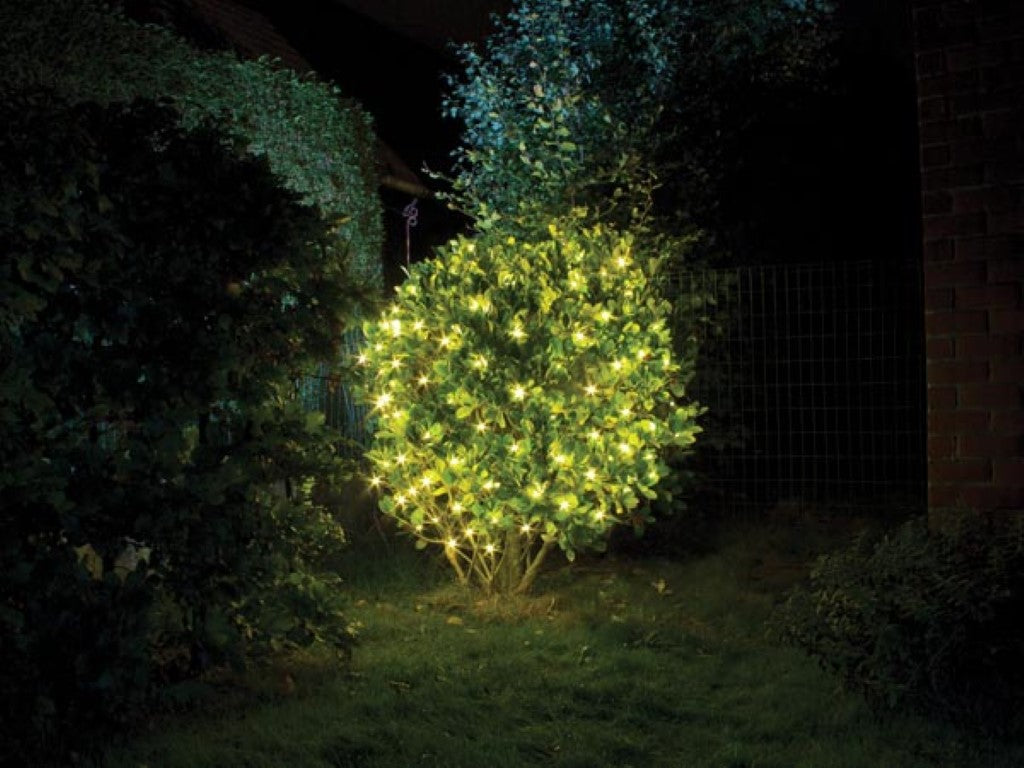 Smart Netlight LED - 1,2 x 1,2 m - 60 lâmpadas brancas quentes - fio verde - modulador - pilhas não fornecidas_0