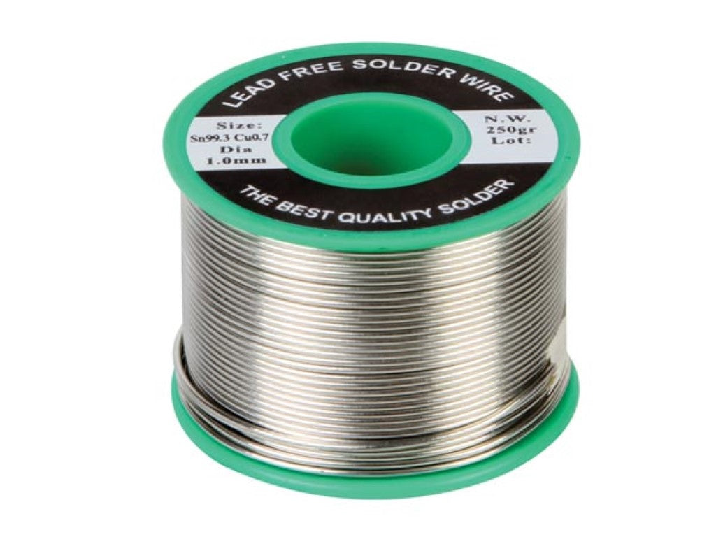 SOLDA SEM CHUMBO Sn 99.3% - Cu 0.7% 1mm 250g_0