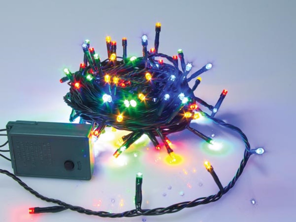 Sparkle Light LED - 8 m - 120 lâmpadas multicoloridas - fio verde - modulador_0