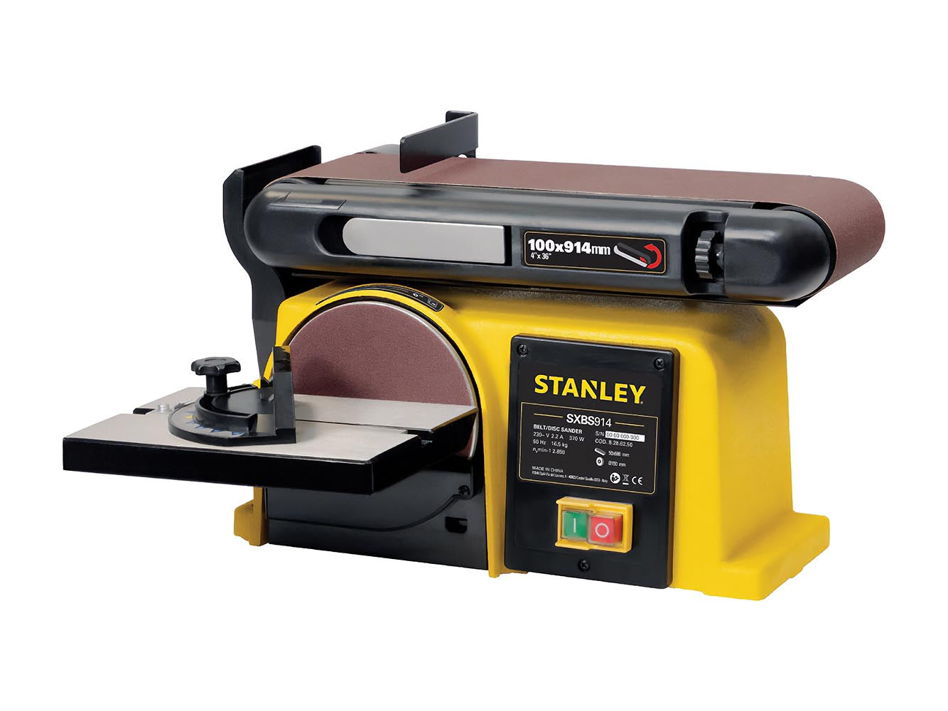 Banco de lixamento - 1x esteira de lixamento + 1x disco de lixamento - 370 W, 2850 rpm, esteira de lixamento tamanho 100 x 941 mm + disco de lixamento 150 mm_0