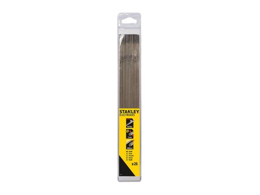 Eléctrodos de soldadura stanley - rutilo d2.0x300 - 25 unidades, em blister_0