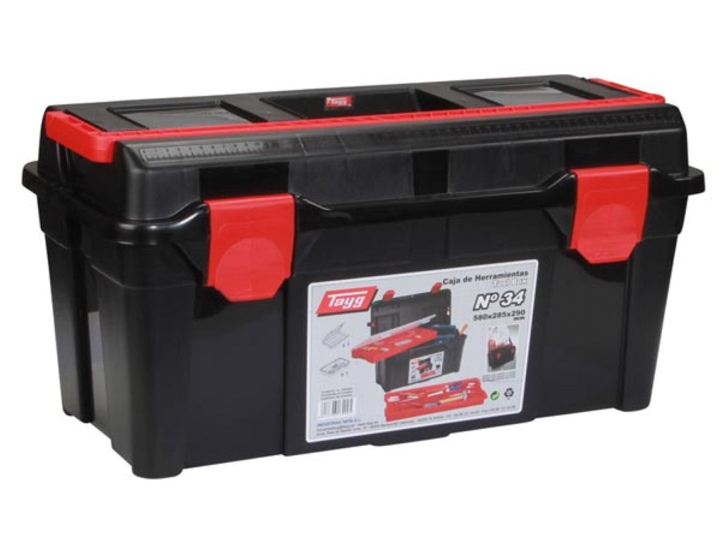 TAYG - Caixa de ferramentas - 500 x 258 x 255 mm - com tabuleiro e caixa - 47,9 L_0