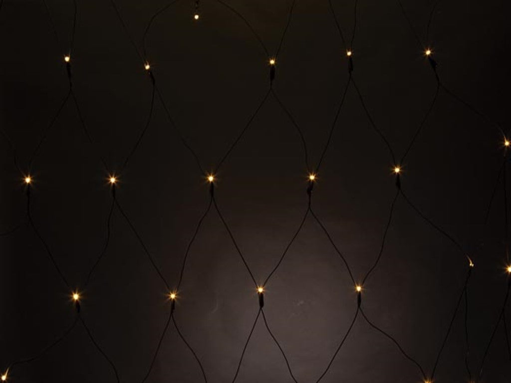 SPIKA LED - 2 x 2 m - 144 lâmpadas branco quente - fio preto - 36 V_0
