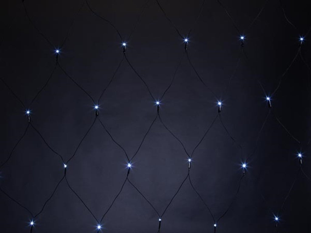 SPIKA LED - 2 x 2 m - 144 lâmpadas brancas - fio preto - 36 V_0