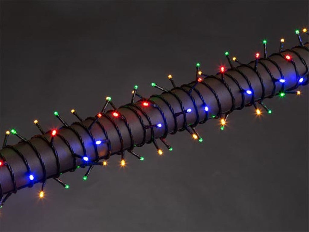 STELLA LED - 8 m - 120 lâmpadas multicoloridas - fio verde - 24 V_0