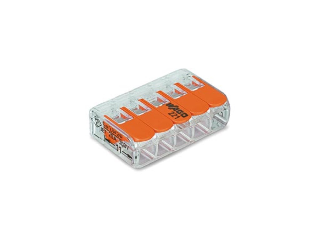 CONECTOR COMPACTO 5 x 0.2 - 4 mm² PARA TODOS OS TIPOS DE FIO_0