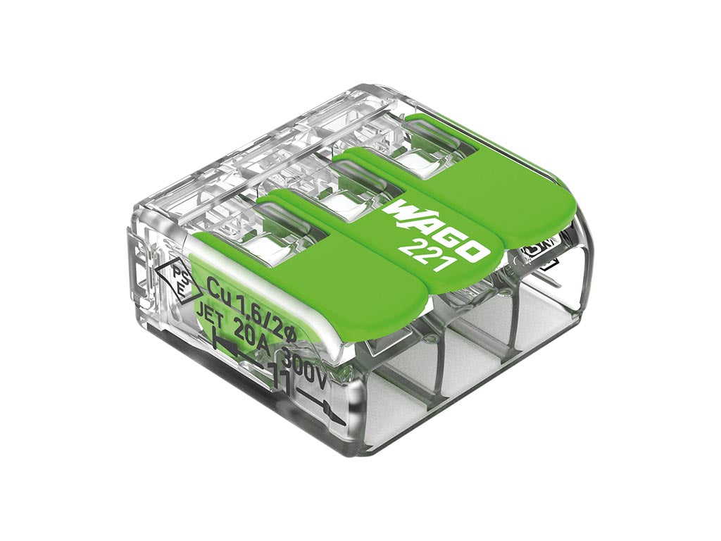 Conector de junção compacto 3 x 0,2 - 4 mm² para todos os tipos de fios - verde_0