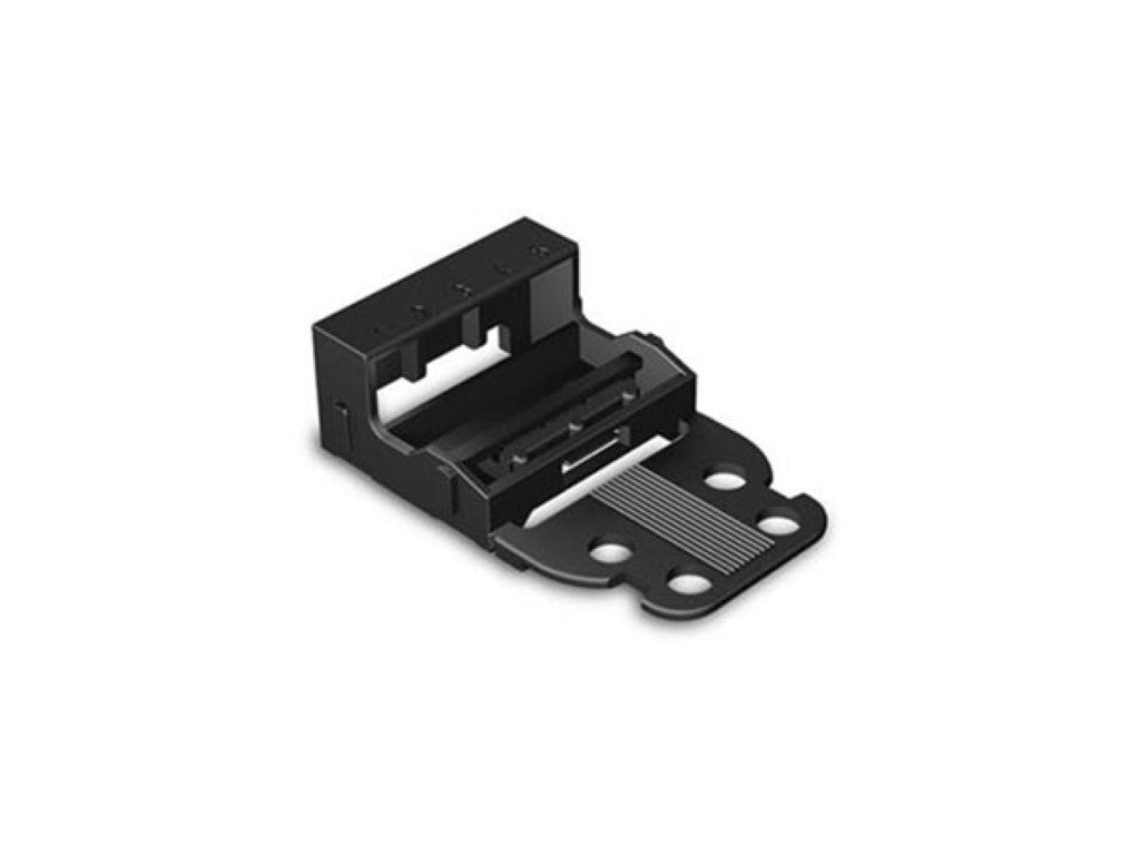 BASE DE MONTAGEM - PARA BLOCOS TERMINAIS DE 5 CONDUTORES - SÉRIE 221 - 4 mm² - MONTAGEM COM PARAFUSO - PRETO_0