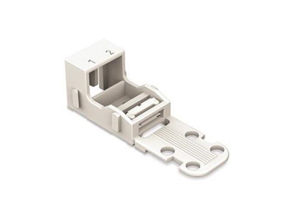 BASE DE MONTAGEM - PARA BLOCOS TERMINAIS DE 2 CONDUTORES - SÉRIE 221 - 4 mm² - COM BASE  DE ENCAIXAR PARA MONTAGEM HORIZONTAL - BRANCO_0