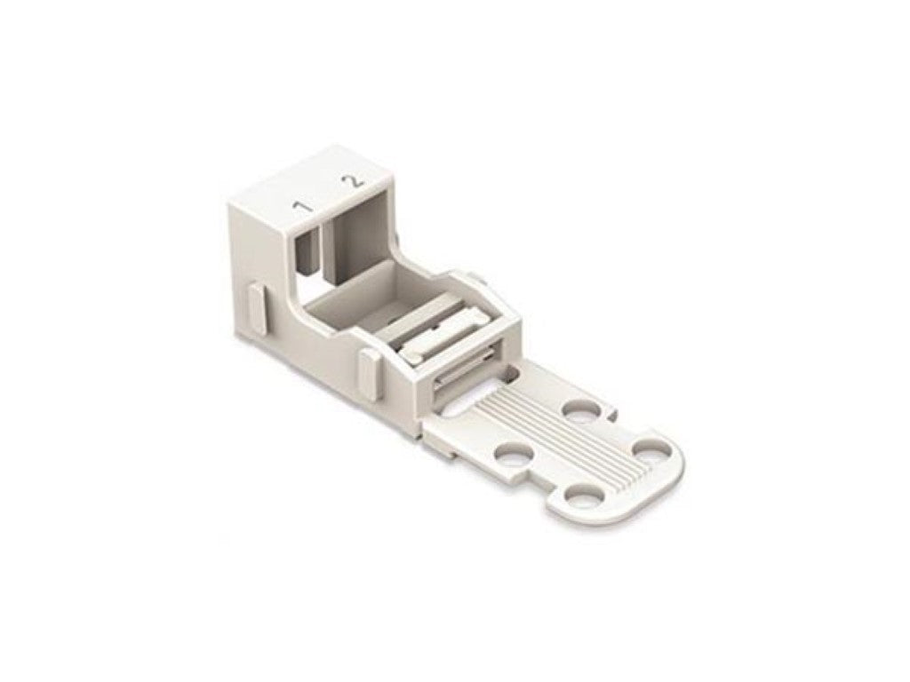 BASE DE MONTAGEM - PARA BLOCOS TERMINAIS DE 2 CONDUTORES - SÉRIE 221 - 4 mm² - COM BASE  DE ENCAIXAR PARA MONTAGEM VERTICAL - BRANCO_0