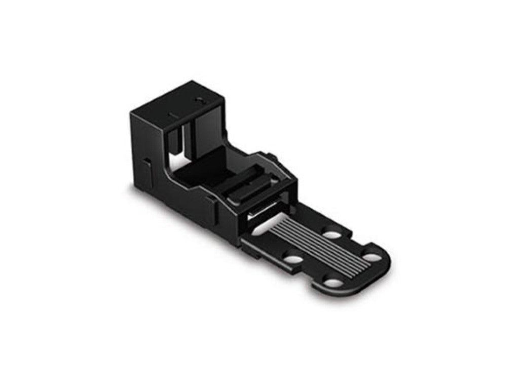 BASE DE MONTAGEM - PARA BLOCOS TERMINAIS DE 2 CONDUTORES - SÉRIE 221 - 4 mm² - COM BASE  DE ENCAIXAR PARA MONTAGEM VERTICAL - PRETO_0