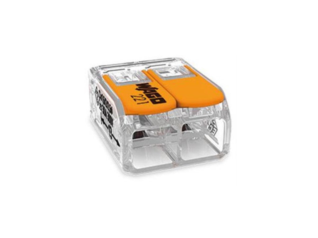 CONECTOR DE EMENDA COMPACTO - PARA TODOS OS TIPOS DE CONDUTORES - máx. 6 mm² - 2 CONDUTORES - COM ALAVANCA - INVÓLUCRO TRANSPARENTE_0