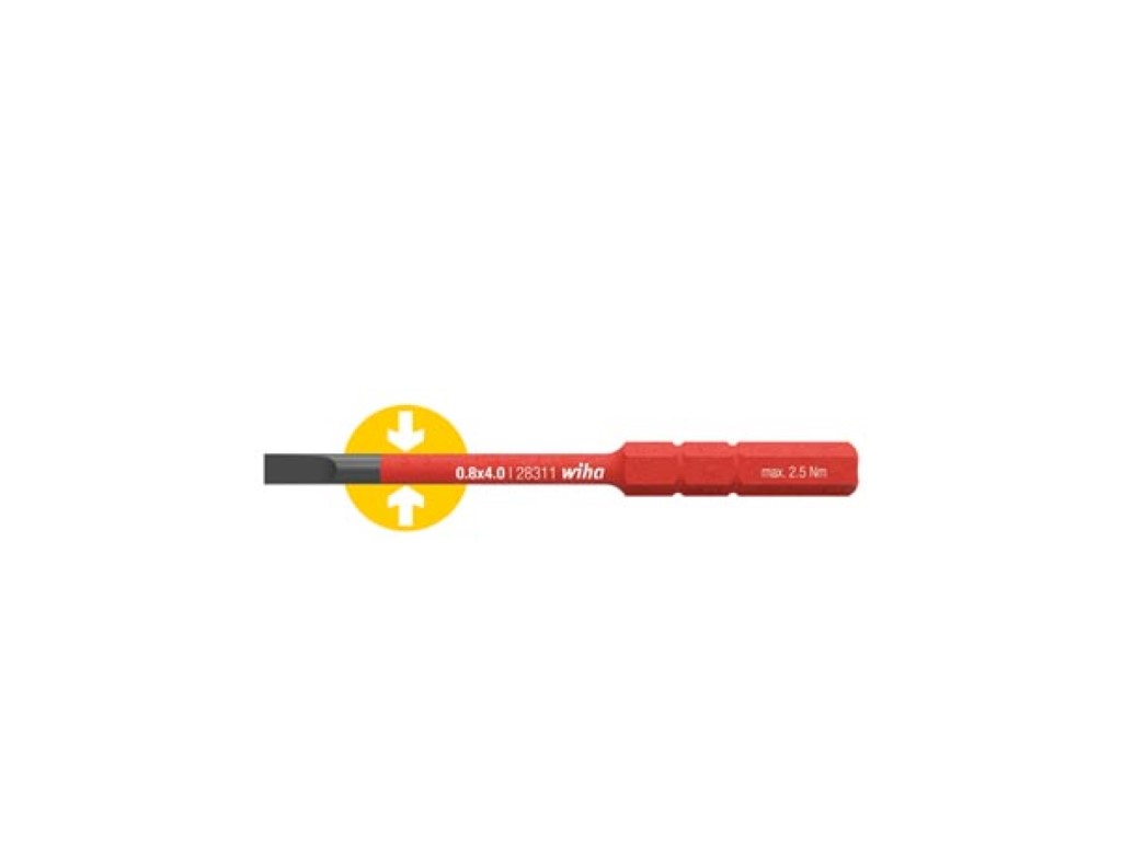 Wiha Bit slimBit elétrico com fenda (34578) 2,5 mm x 75 mm_0