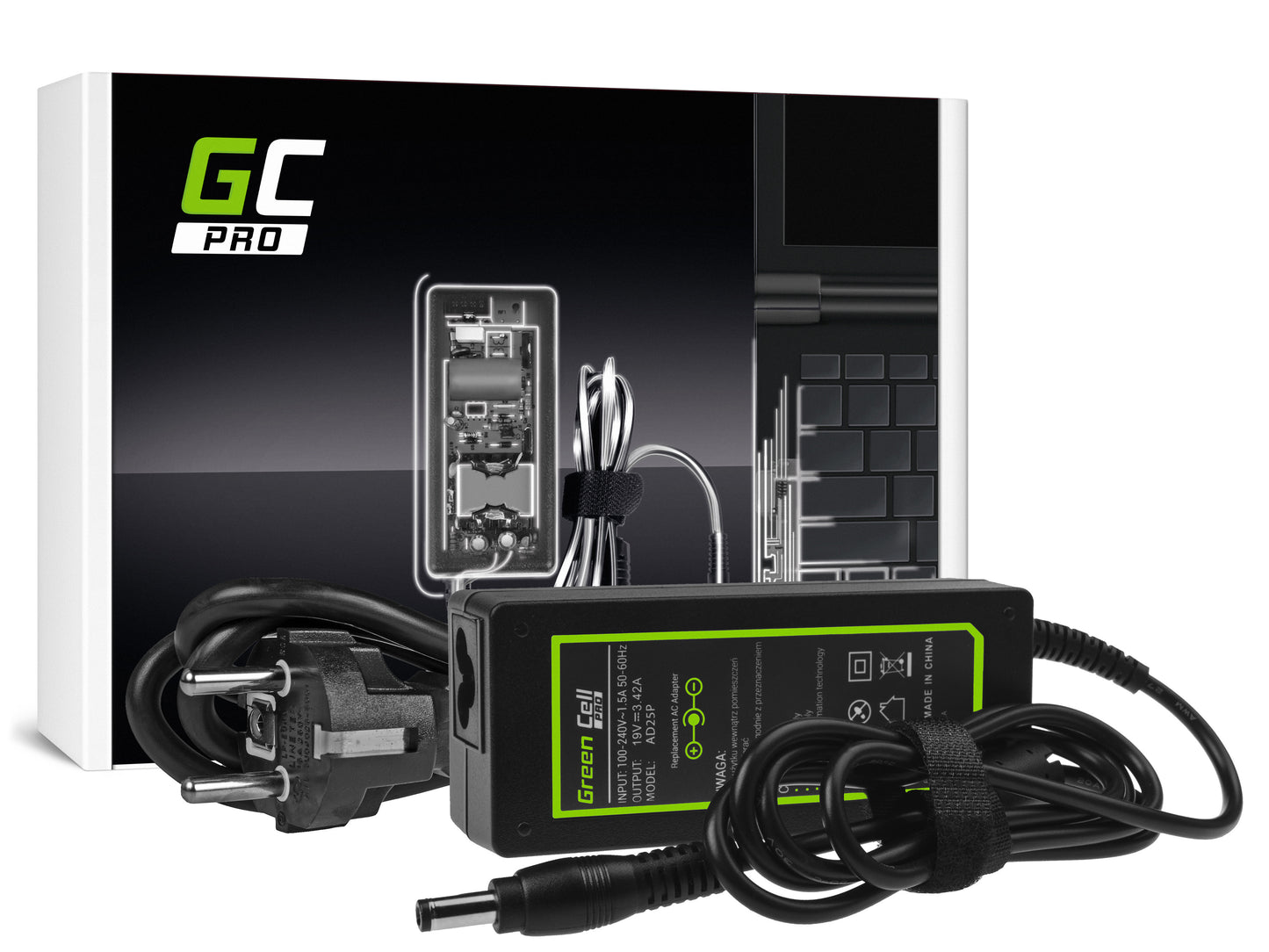 Green Cell PRO Charger / AC Adapter 19V 3.42A 65W for Asus R510C R510L R556L X550C X550L Toshiba Satellite C650 L750_1